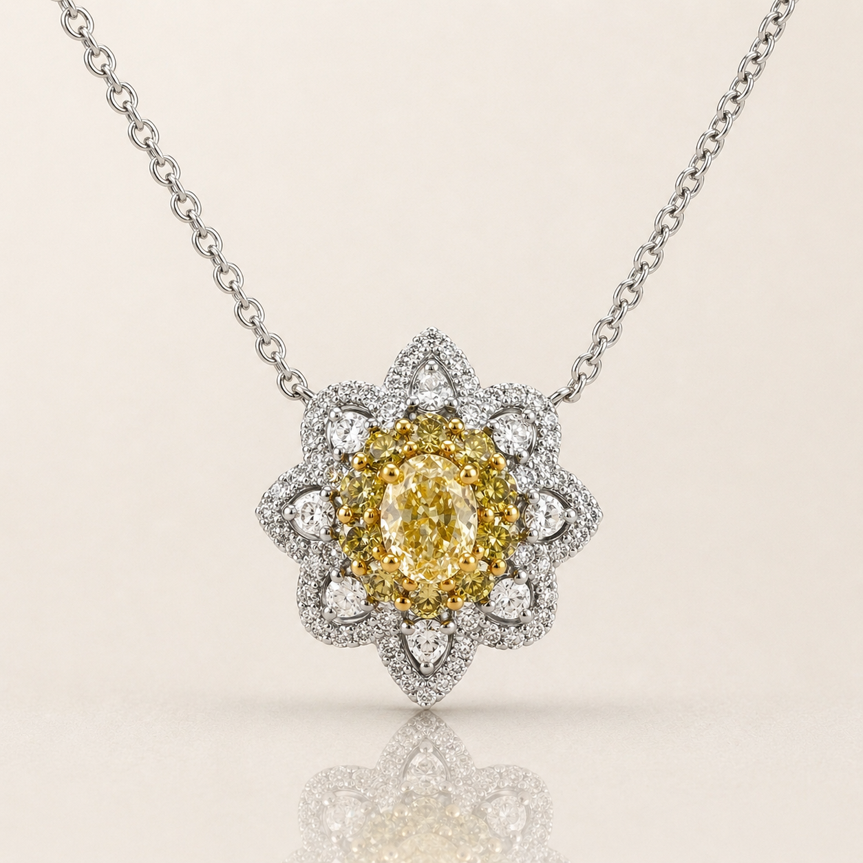 Magnolia Diamond Necklace Yellow Diamond