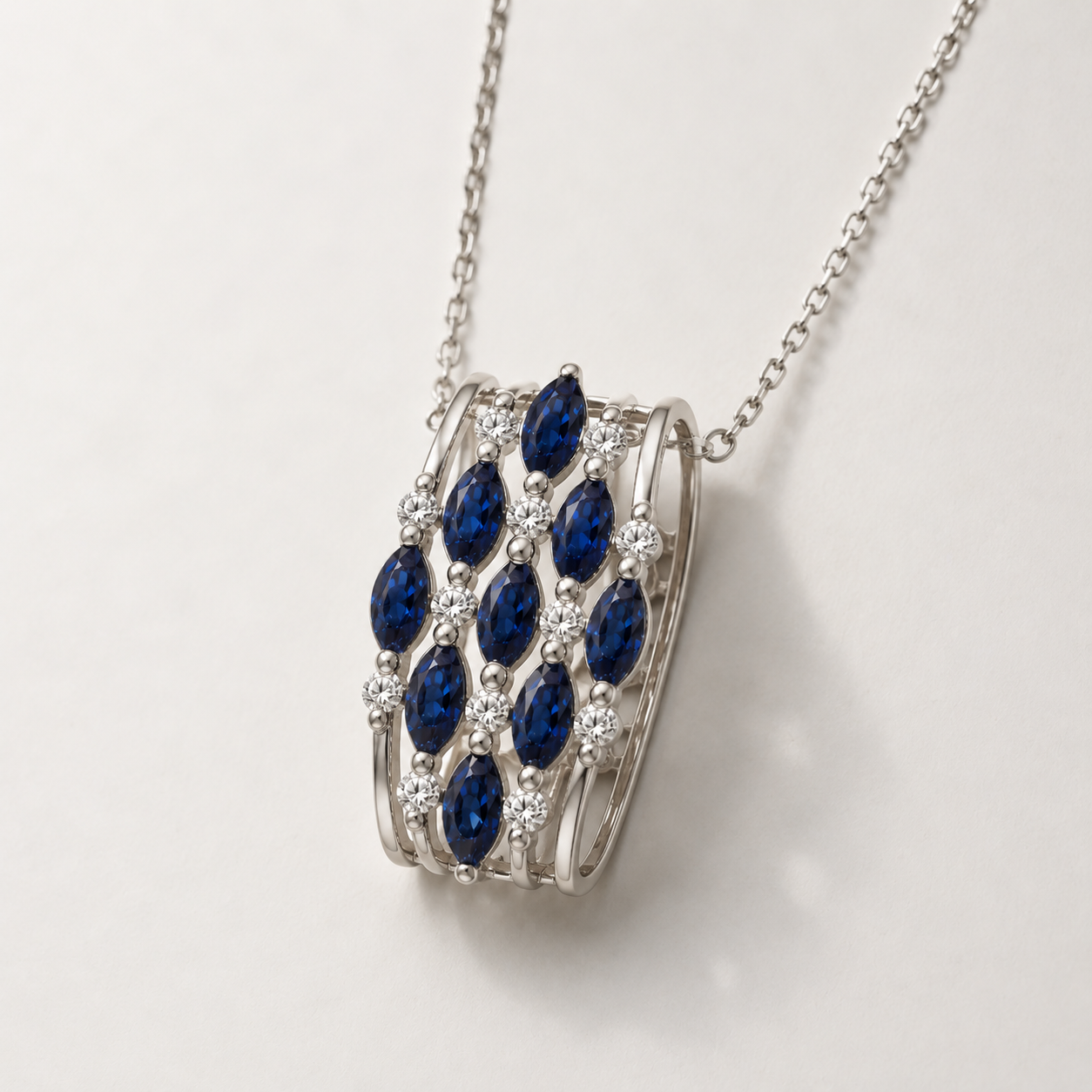 Shimmering Rainfall Sapphire Necklace