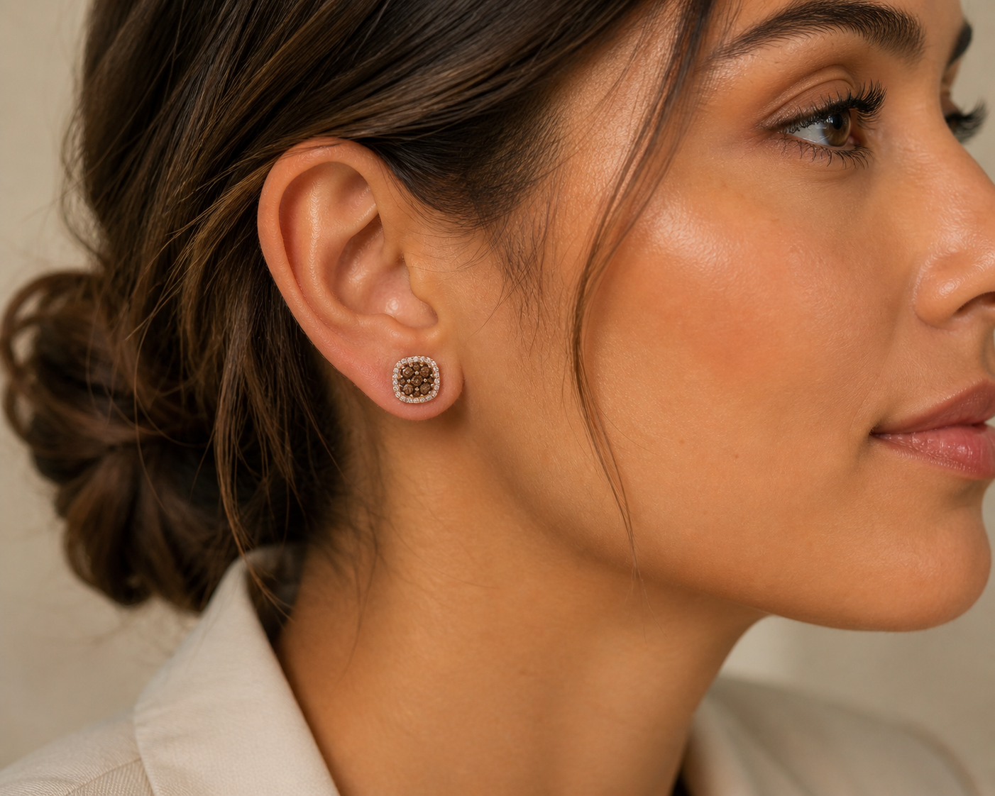 Coco Diamond Mosaic Stud Earrings signature