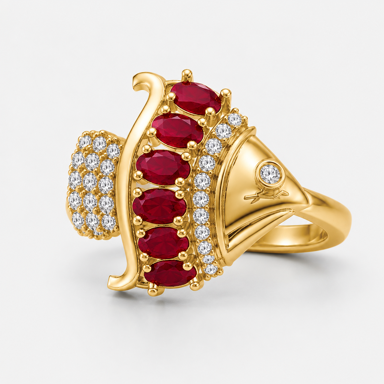 Ruby & Diamond Idol Fish Ring