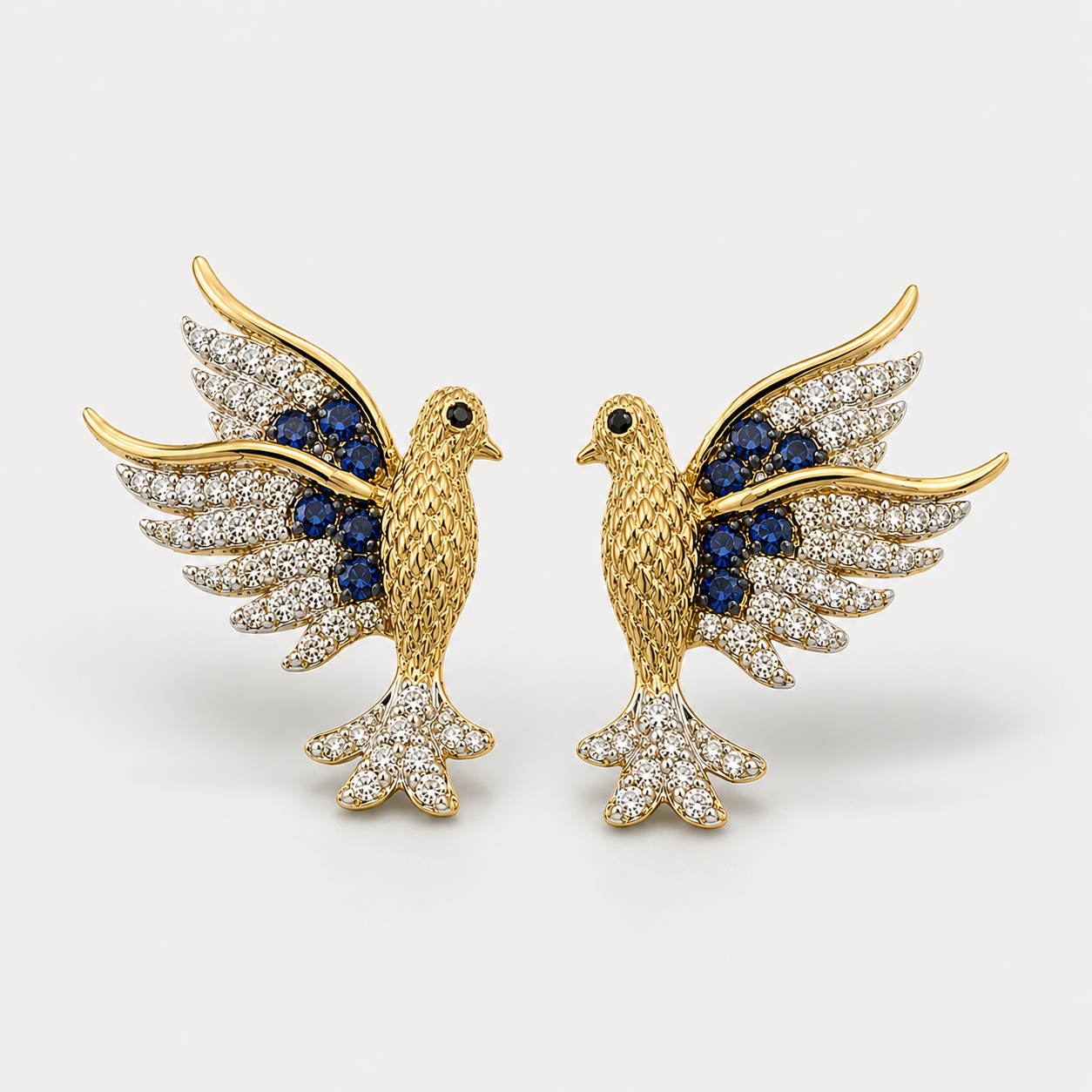 Morning Dove Sapphire & Diamond Studs