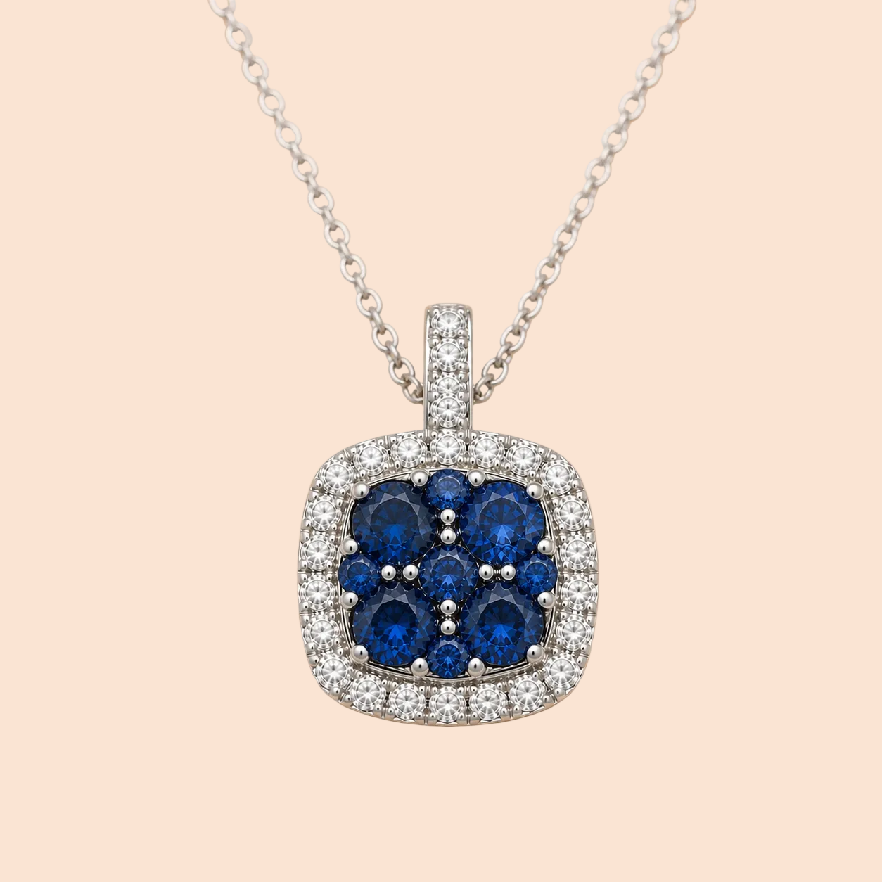 Blue Sapphire Mosaic Pendant Signature