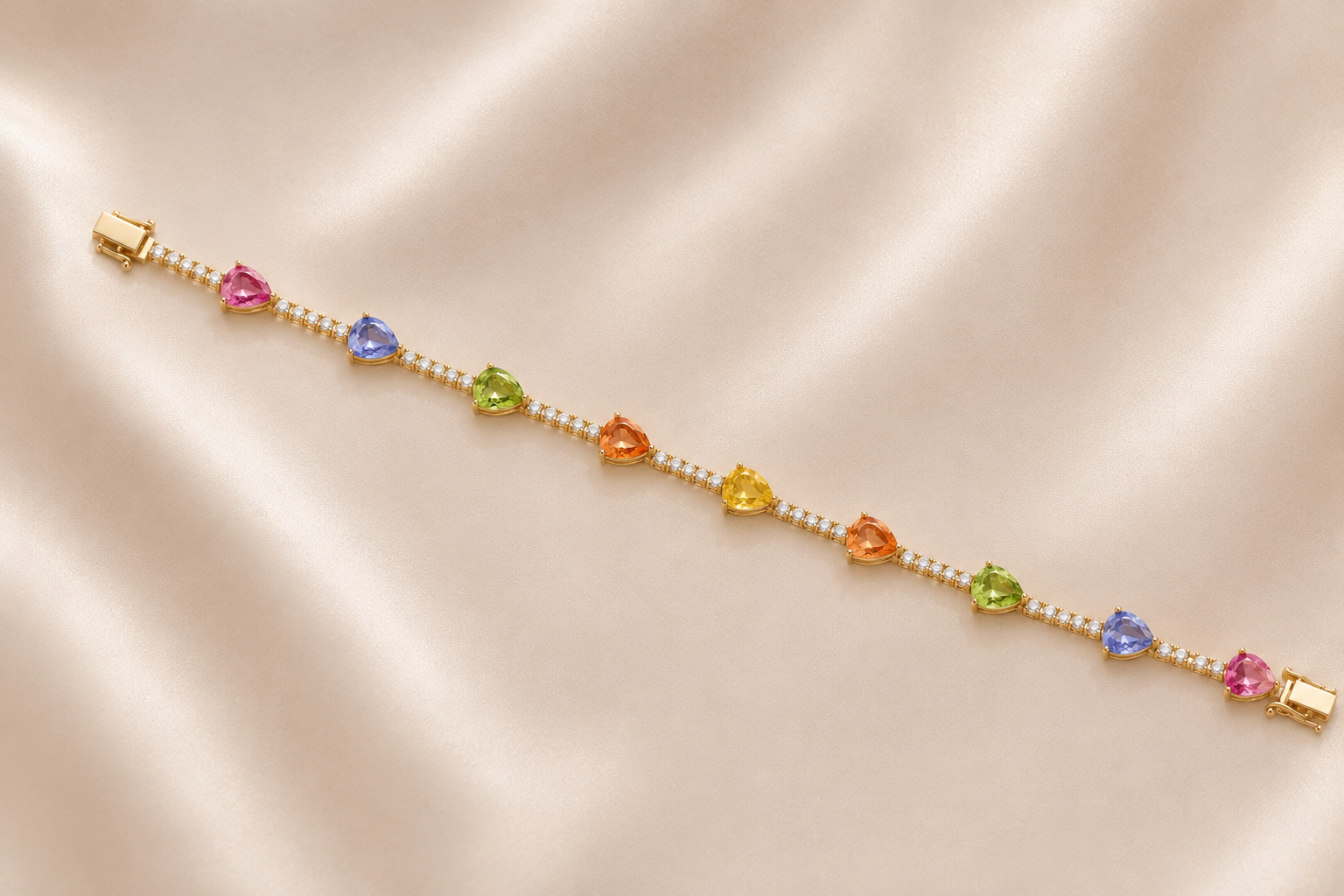 Pear Multi Sapphire & Diamond Bracelet