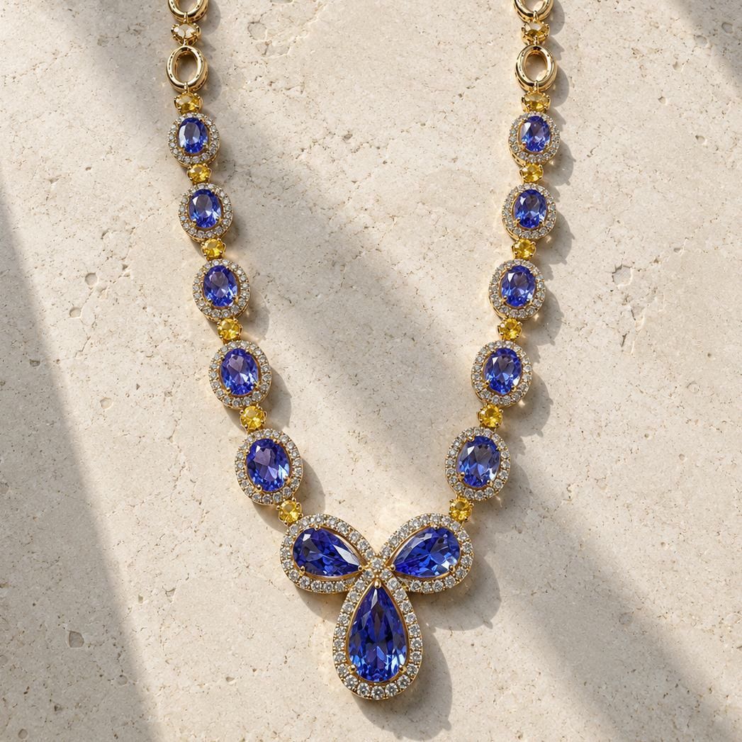 Certified Tanzanite Dynasty Necklace