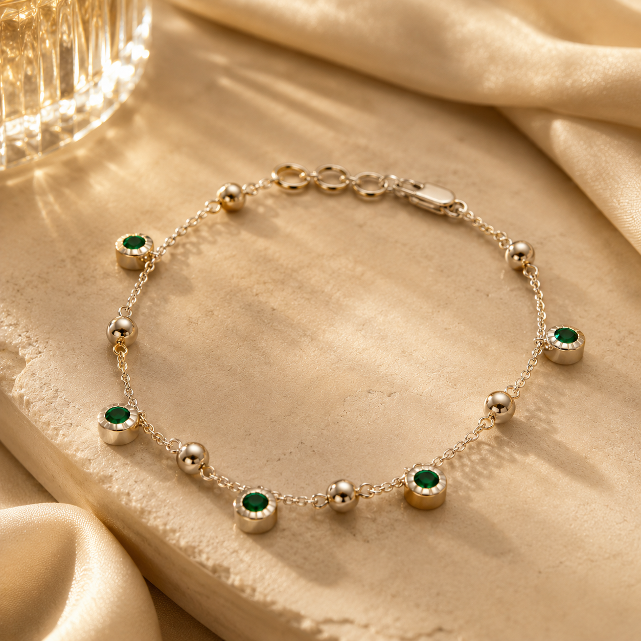 Emerald Charm Bracelet Emerald