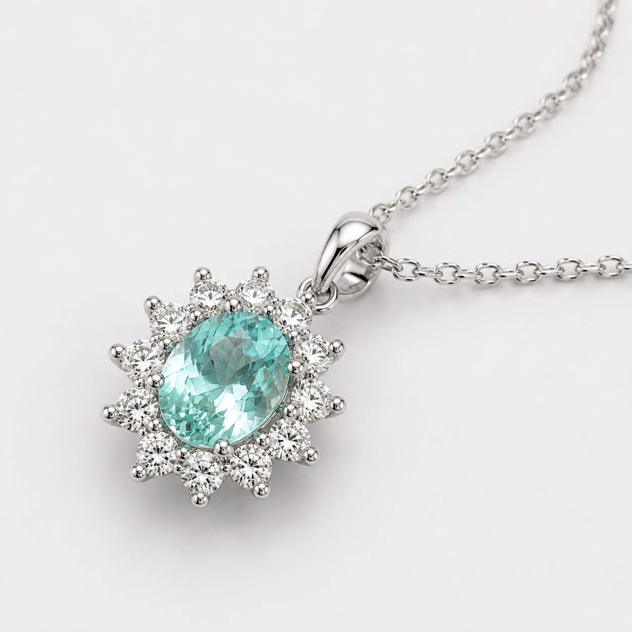 GIA Snowflake Paraiba & Diamond Necklace
