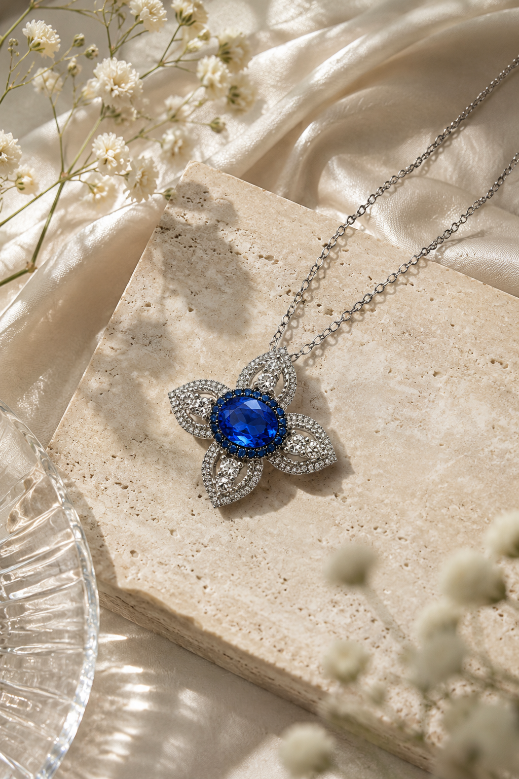 Petal Sapphire & Tanzanite Necklace