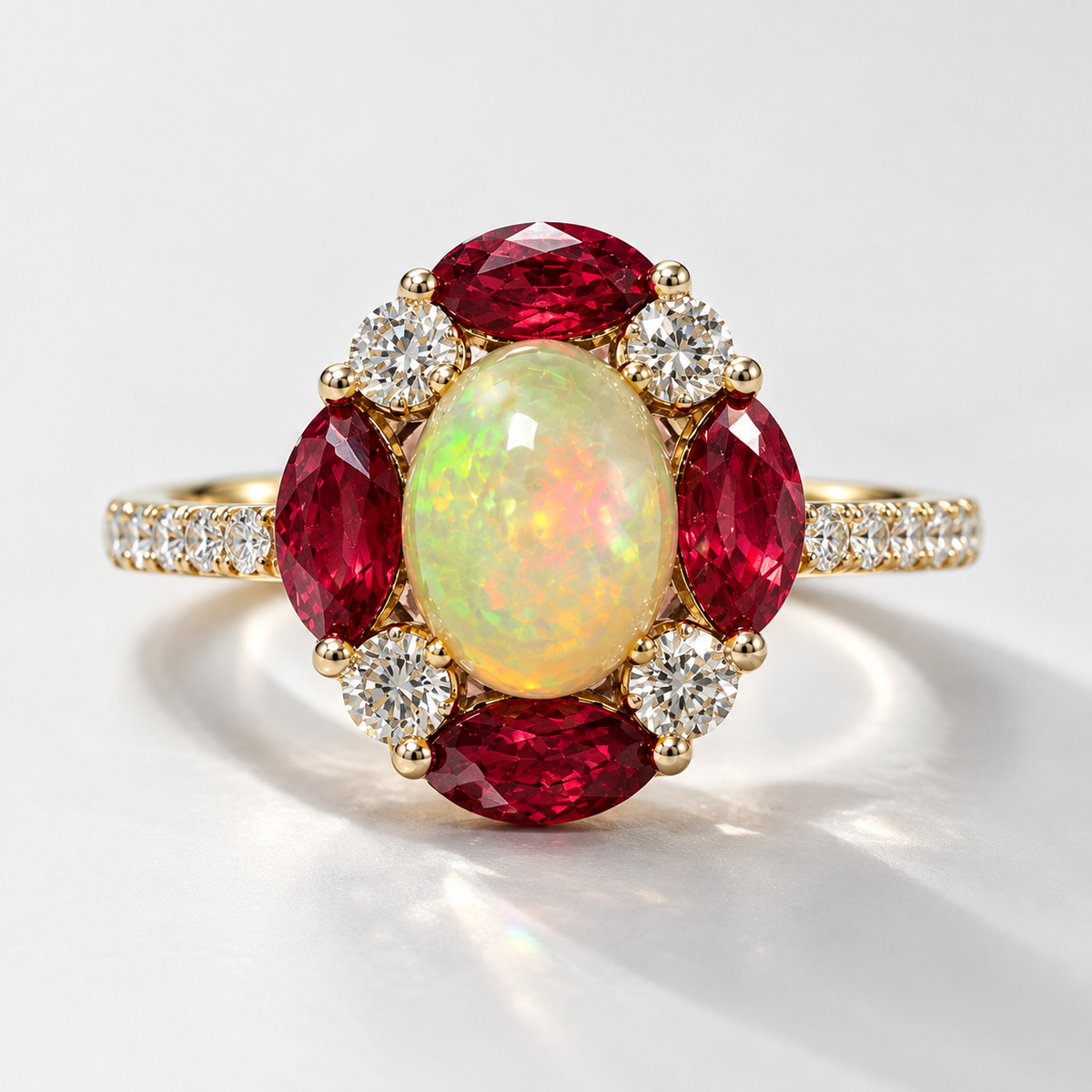 Radiant Ruby Opal Ring