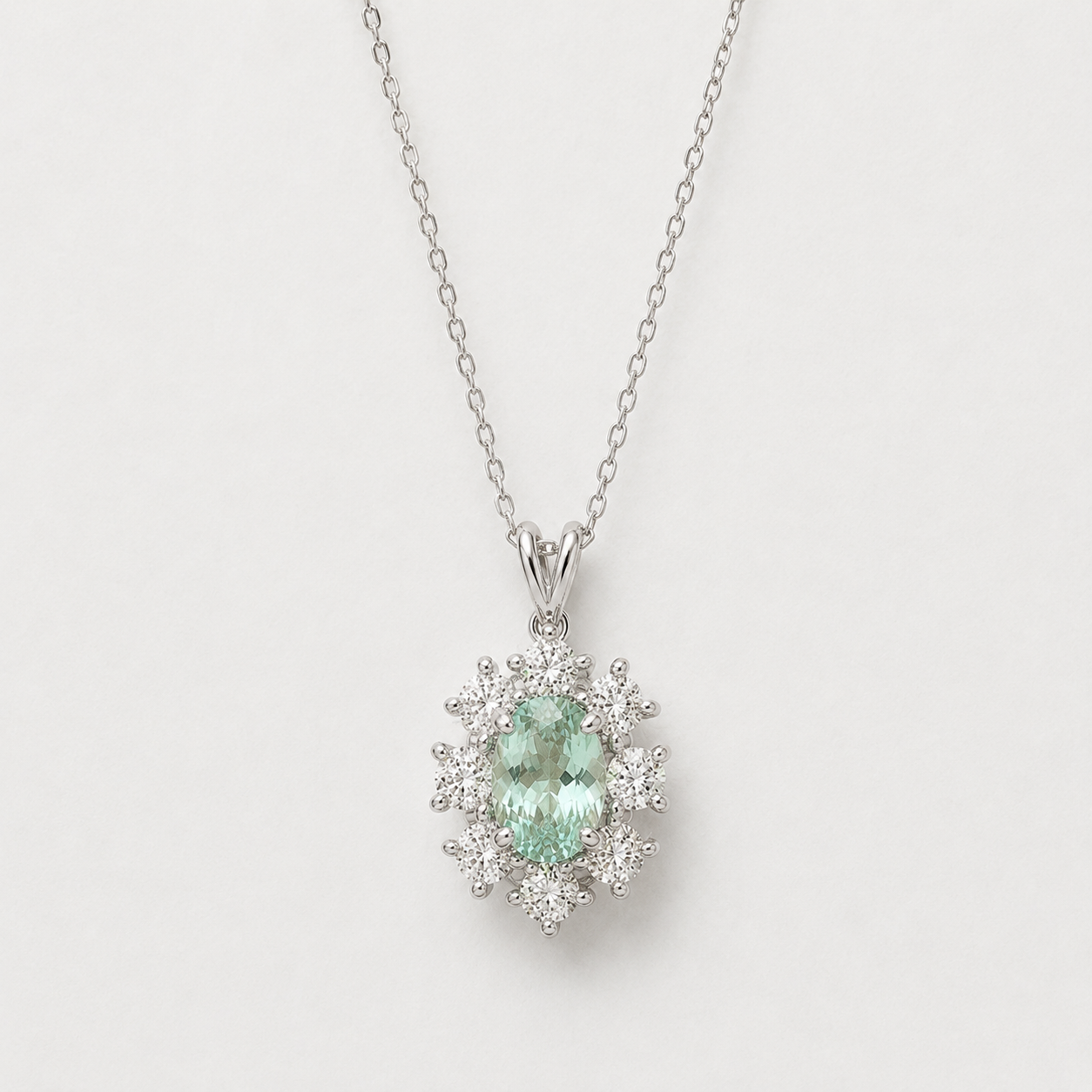 Baby Petunia Paraiba & Diamond Necklace