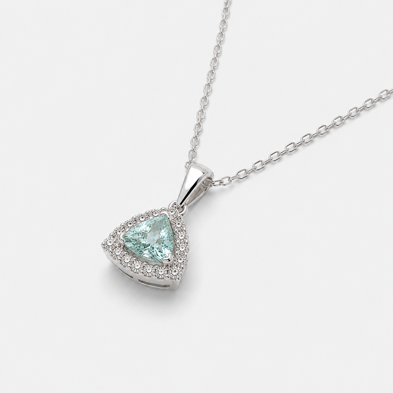 Trillion Paraiba & Diamond Necklace