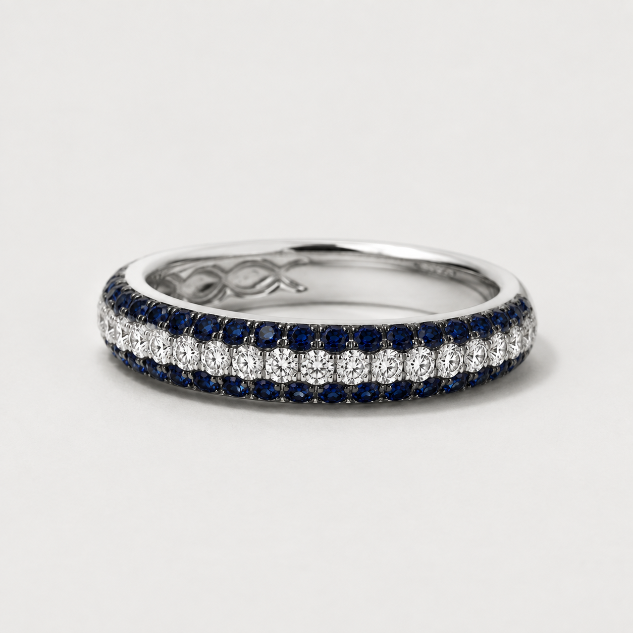 Trio Row Sapphire & Diamond Band
