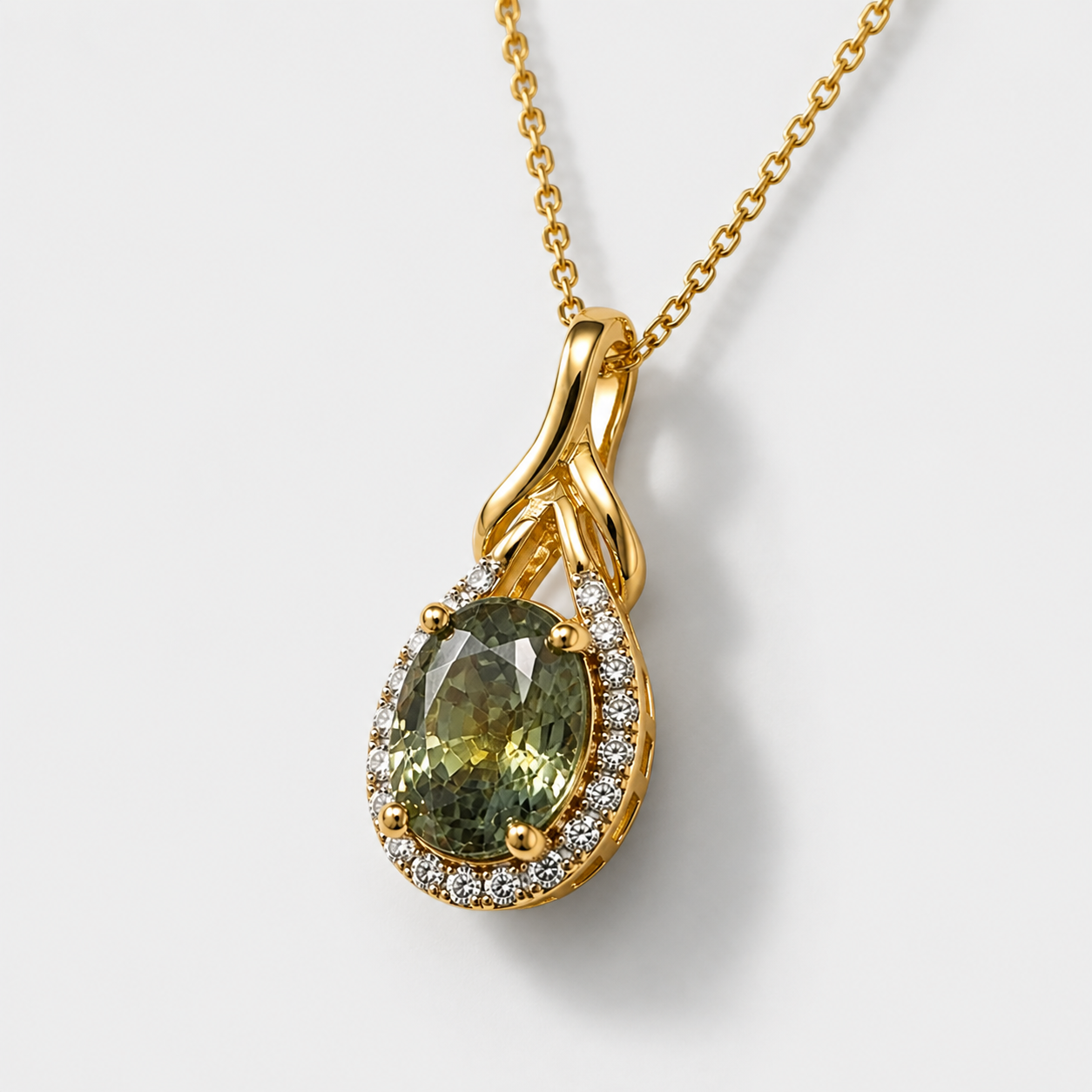Certified Green Garden Sapphire Necklace