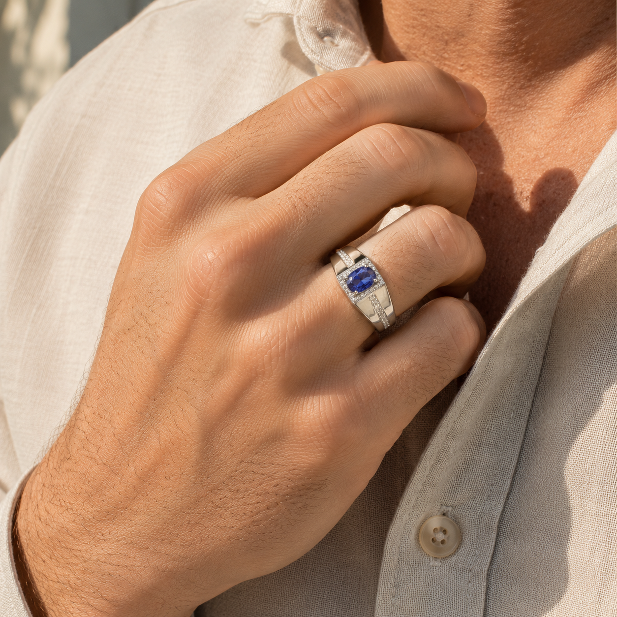 Violet Oasis Men's Ring Tanzanite