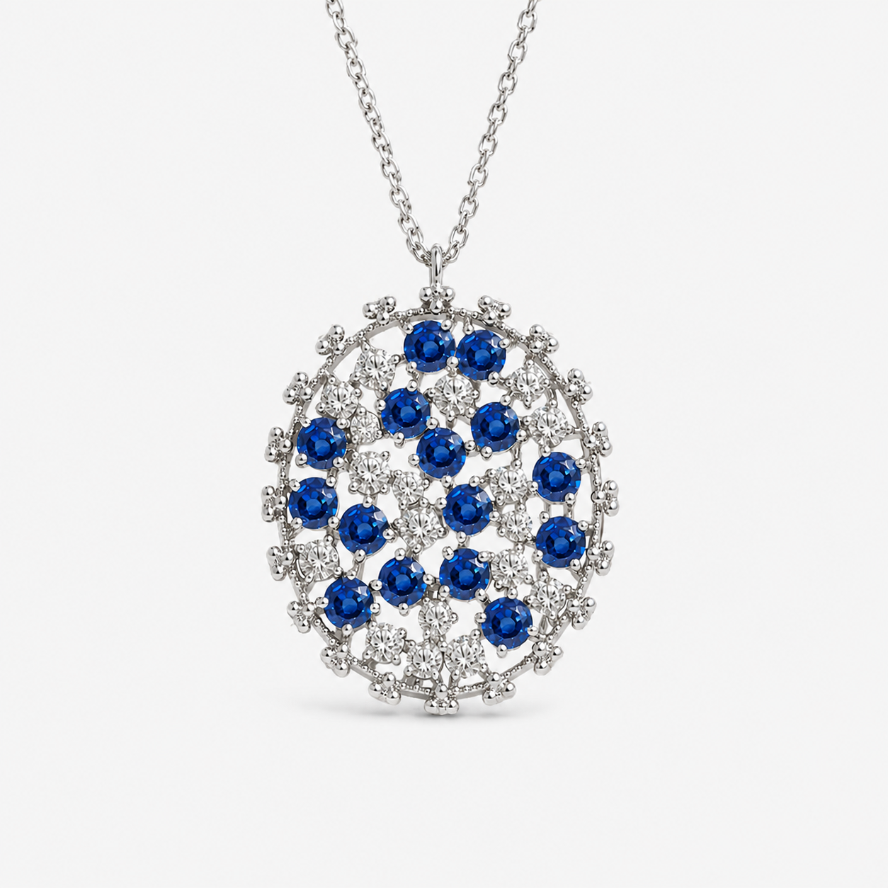 Night Sky Sapphire & Diamond Necklace Blue Sapphire