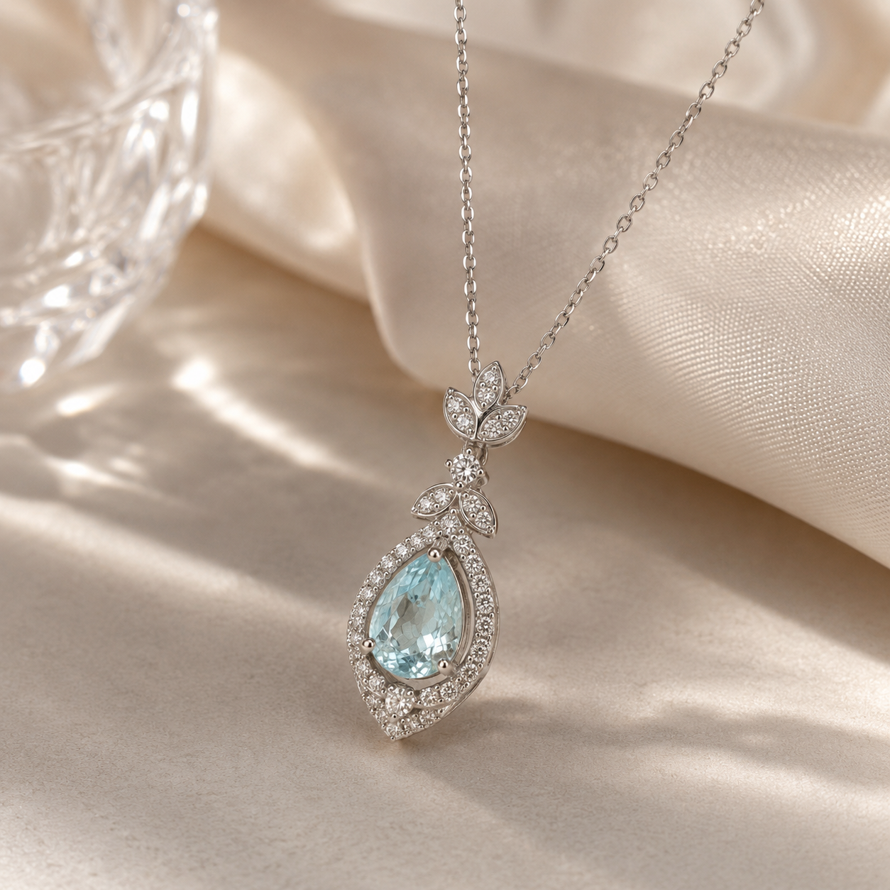 Certified Icicle Pariaba & Diamond Necklace