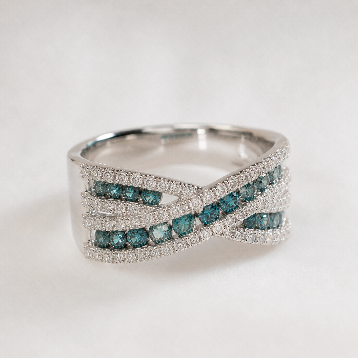 Blue Wave Diamond Ring blue diamond