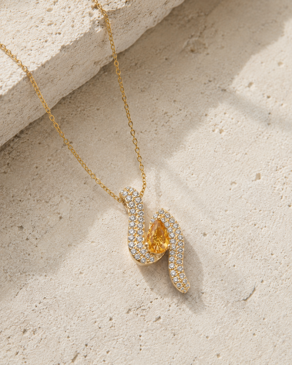 Golden Wave Diamond Necklace