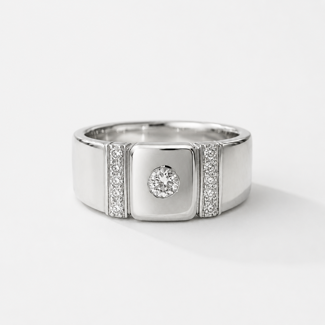 Classic Bezel Diamond Mens Band MENS