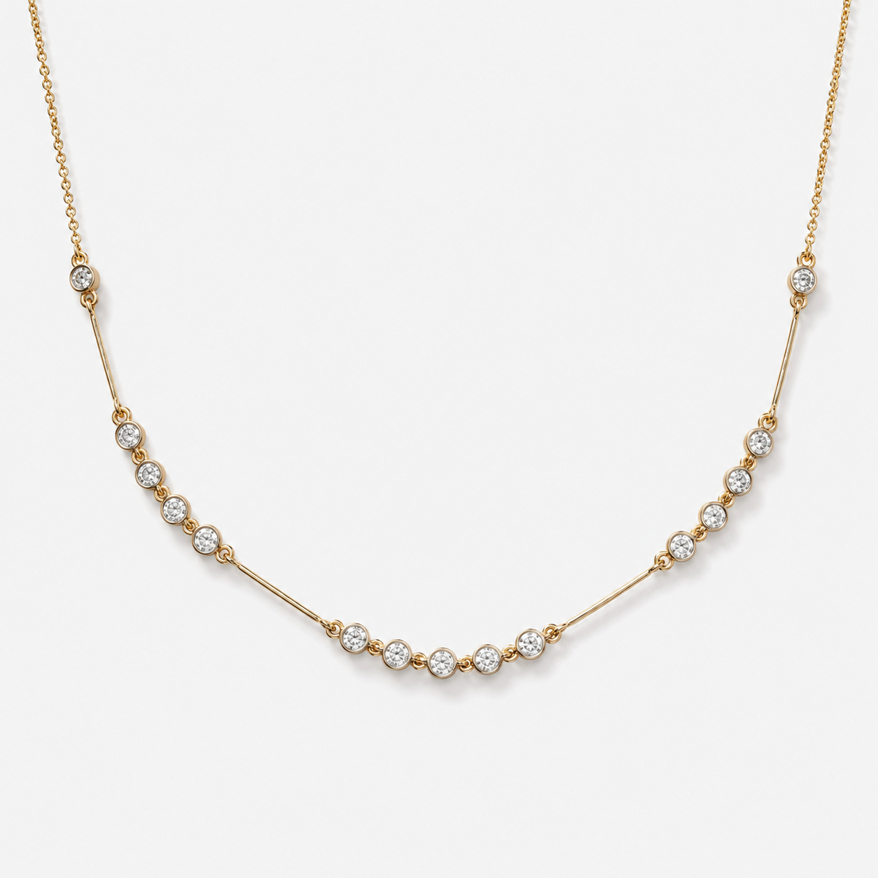 Diamond Bubble Tennis Necklace BOLD GOLD