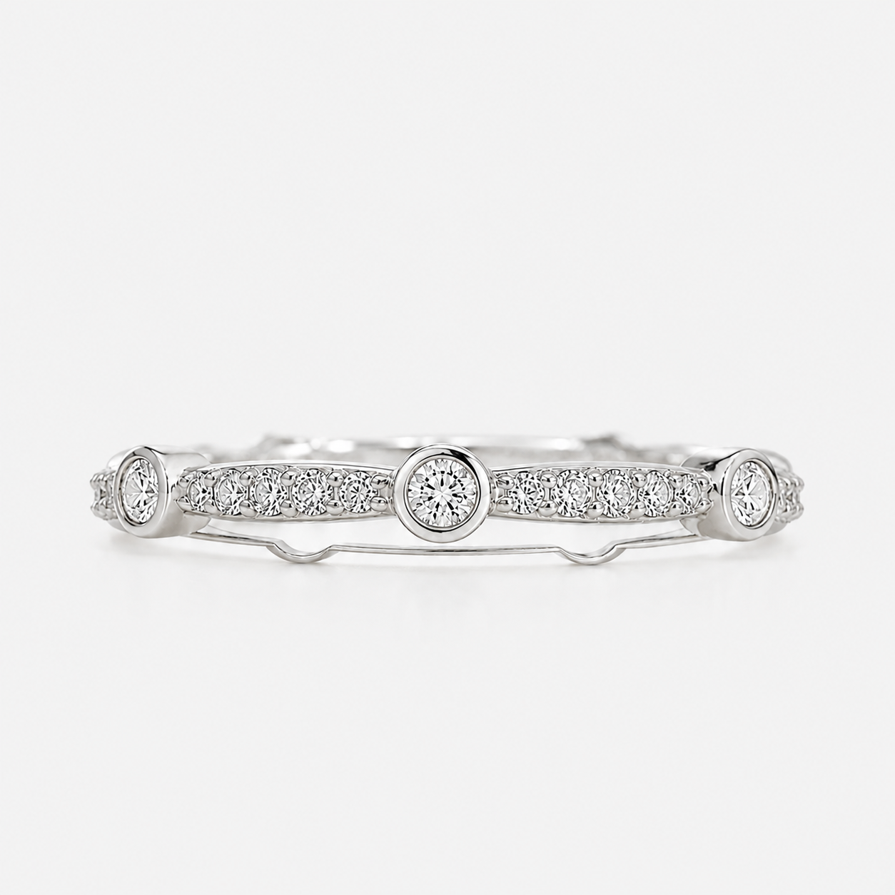 Bubble Diamond Pave Band White Diamond