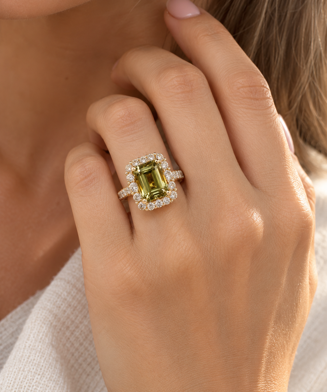 Emerald Isle Csarite & Diamond Ring