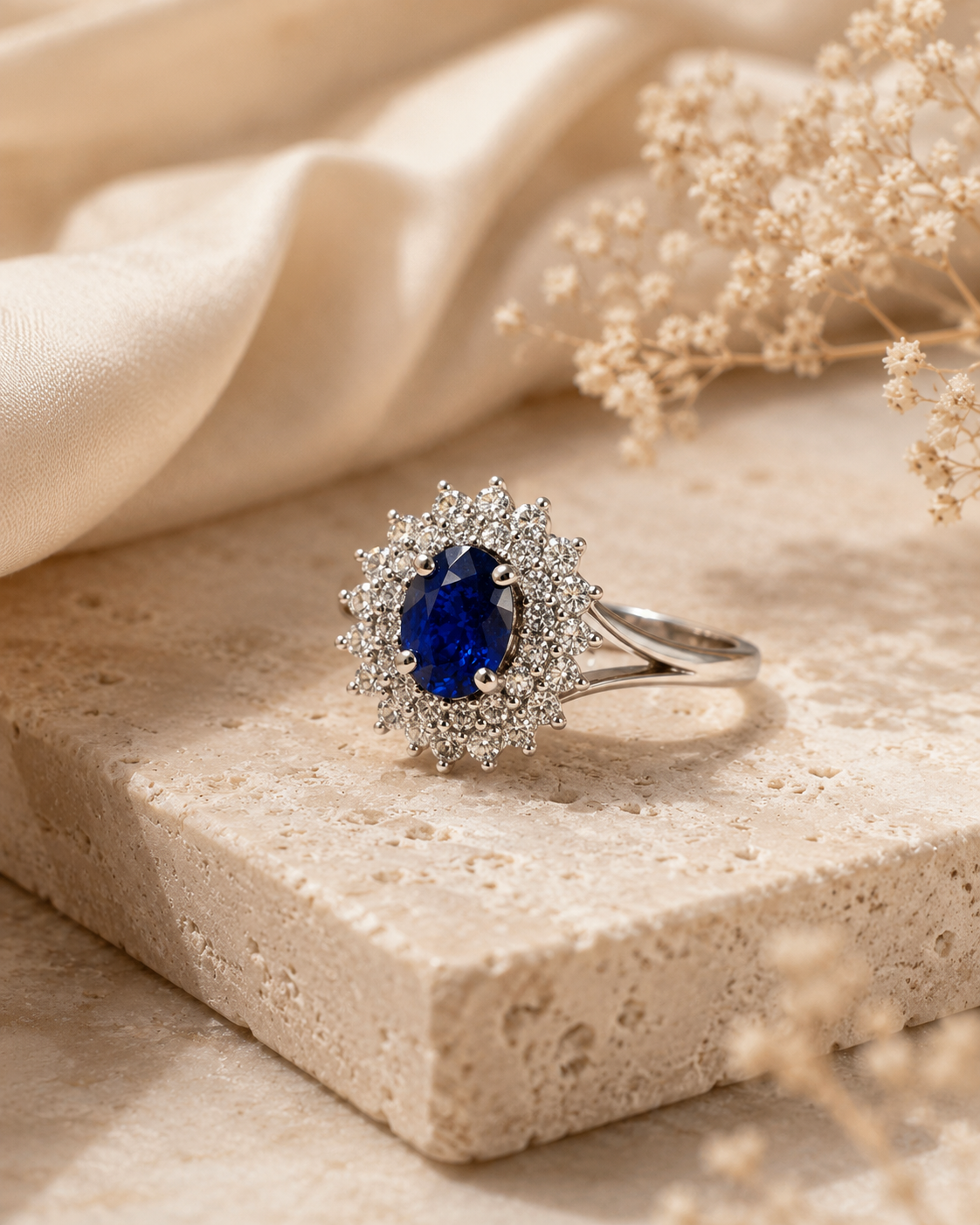 Princess Diana Blue Sapphire Ring Blue Sapphire