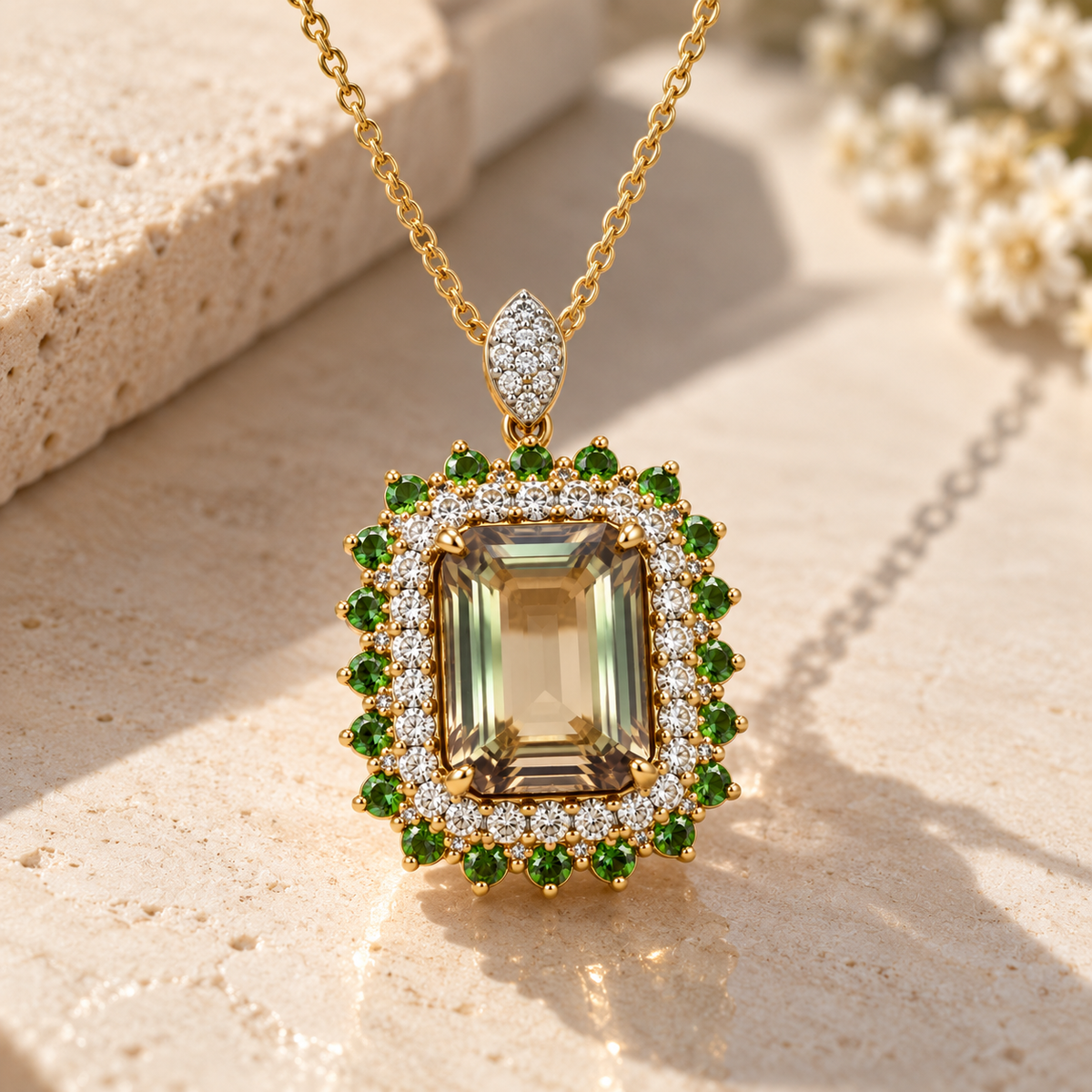Garden of Eden Csarite & Sapphire Necklace