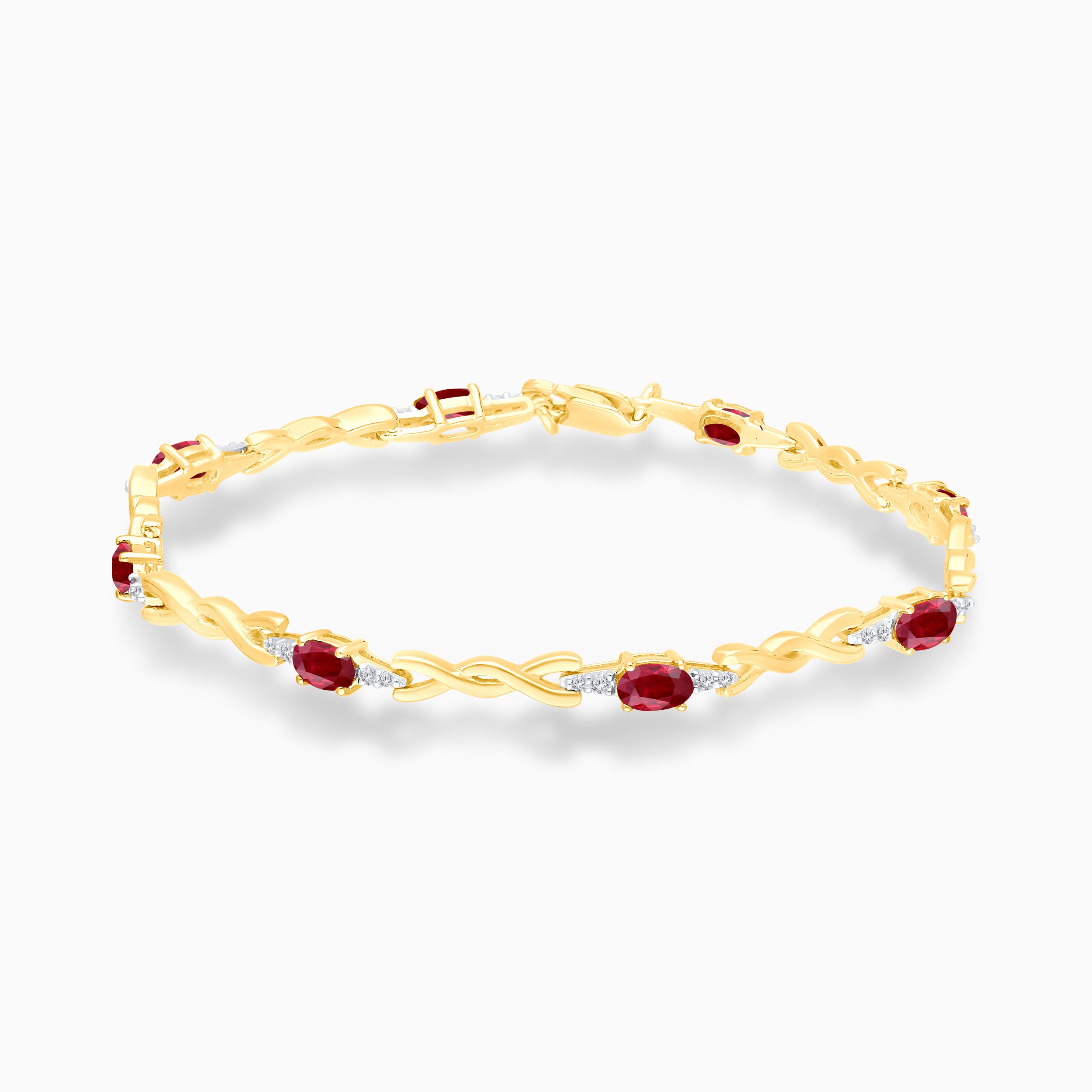Yellow Gold Diamond Ruby Bracelet