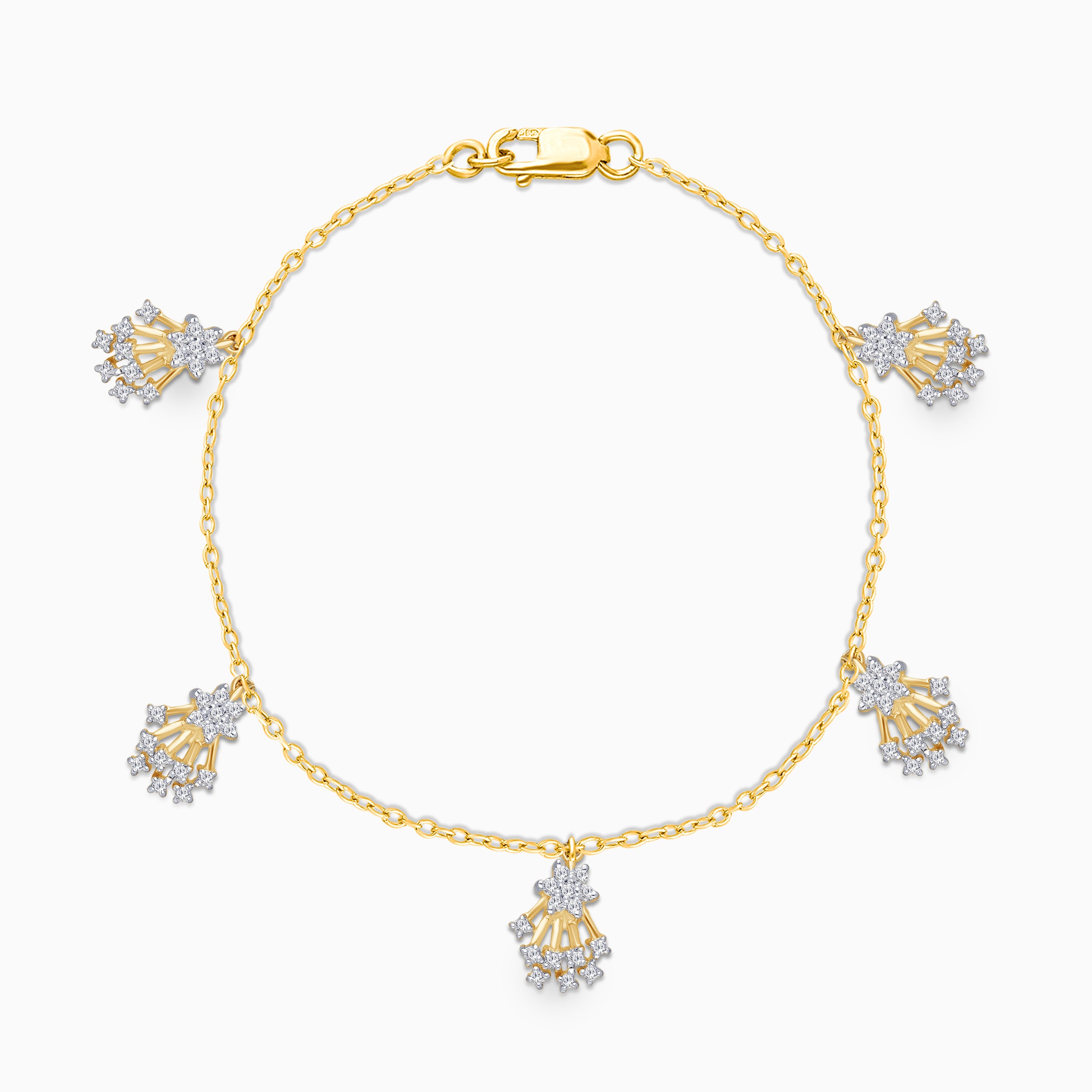 Diamond Fan Charm Bracelet