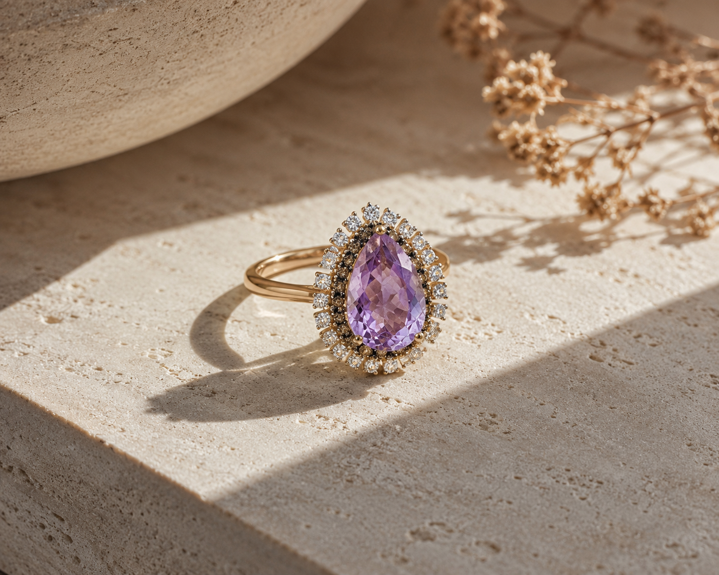 Sable Bloom Amethyst & Diamond Ring Amethyst