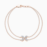 Dual Chain Diamond Butterfly Bracelet