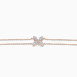 Dual Chain Diamond Butterfly Bracelet