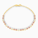 Pink Sapphire & Diamond Bubble Tennis Bracelet