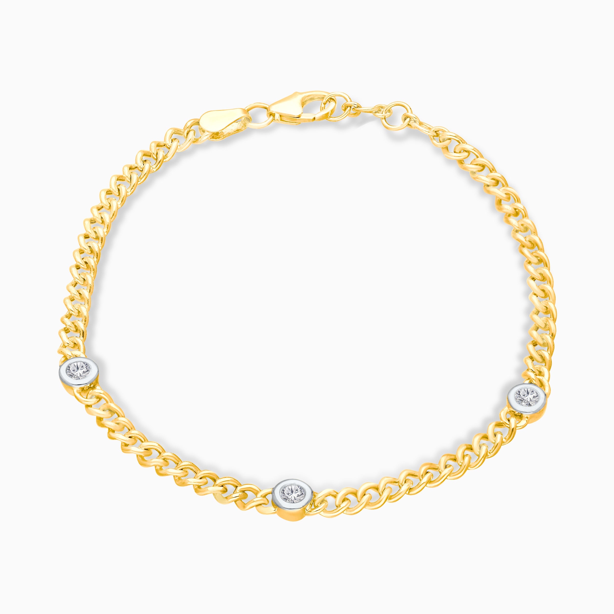 Trio Diamond Bubble Chain Bracelet