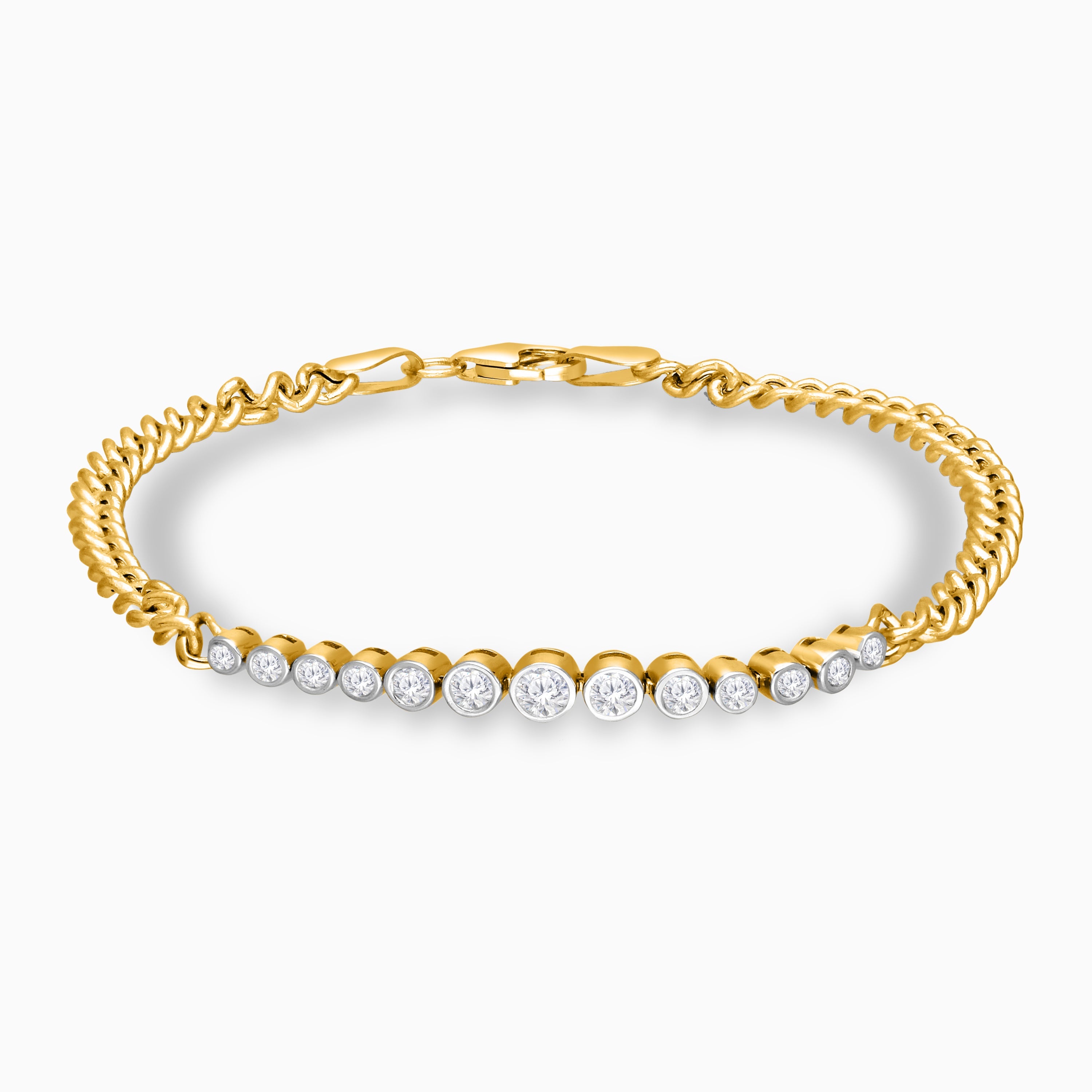 Bubble Diamond Curb Chain Bracelet