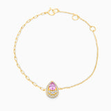 Yellow Gold Diamond Pink Sapphire Bracelet