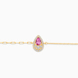 Yellow Gold Diamond Pink Sapphire Bracelet