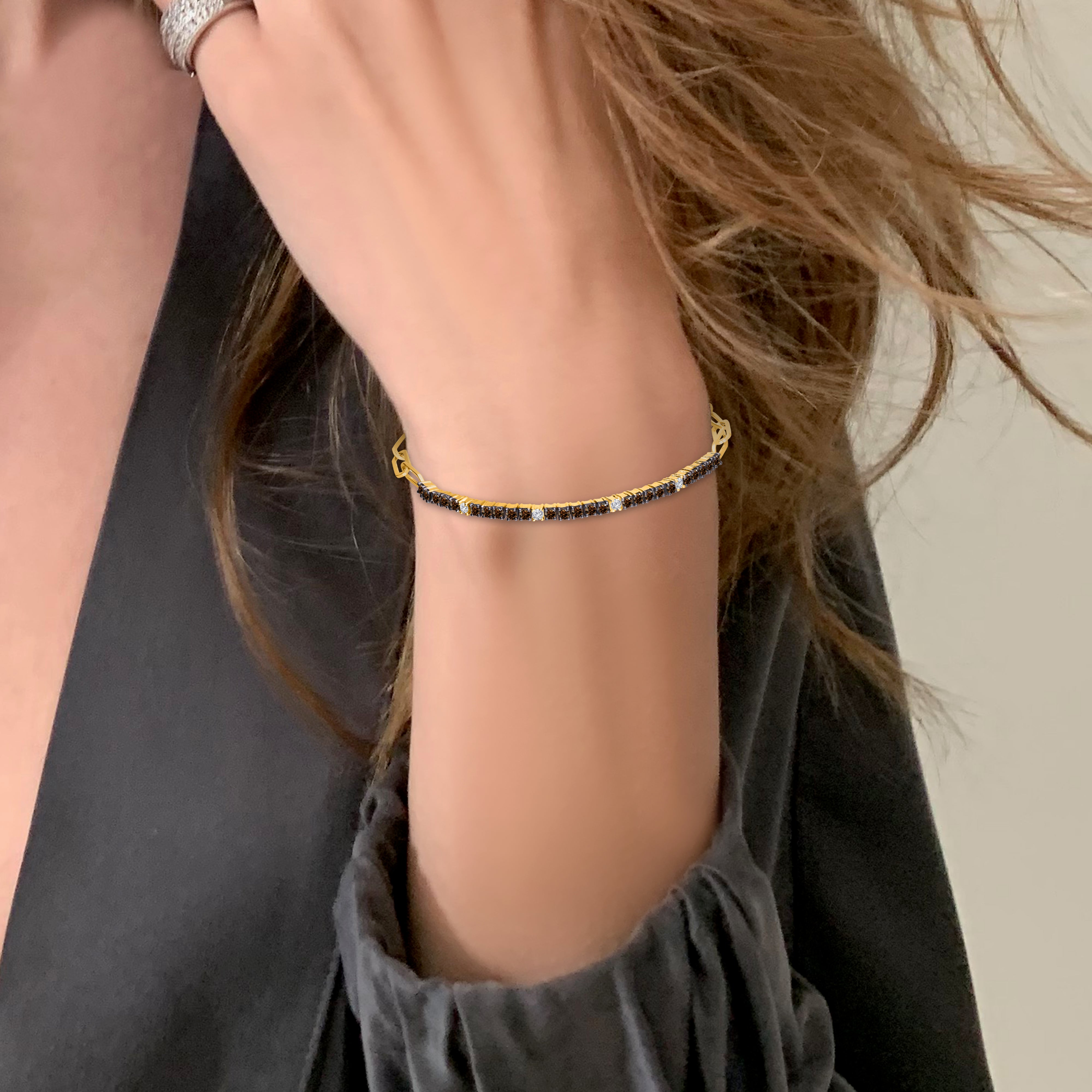 Coco & White Diamond Chain Bracelet