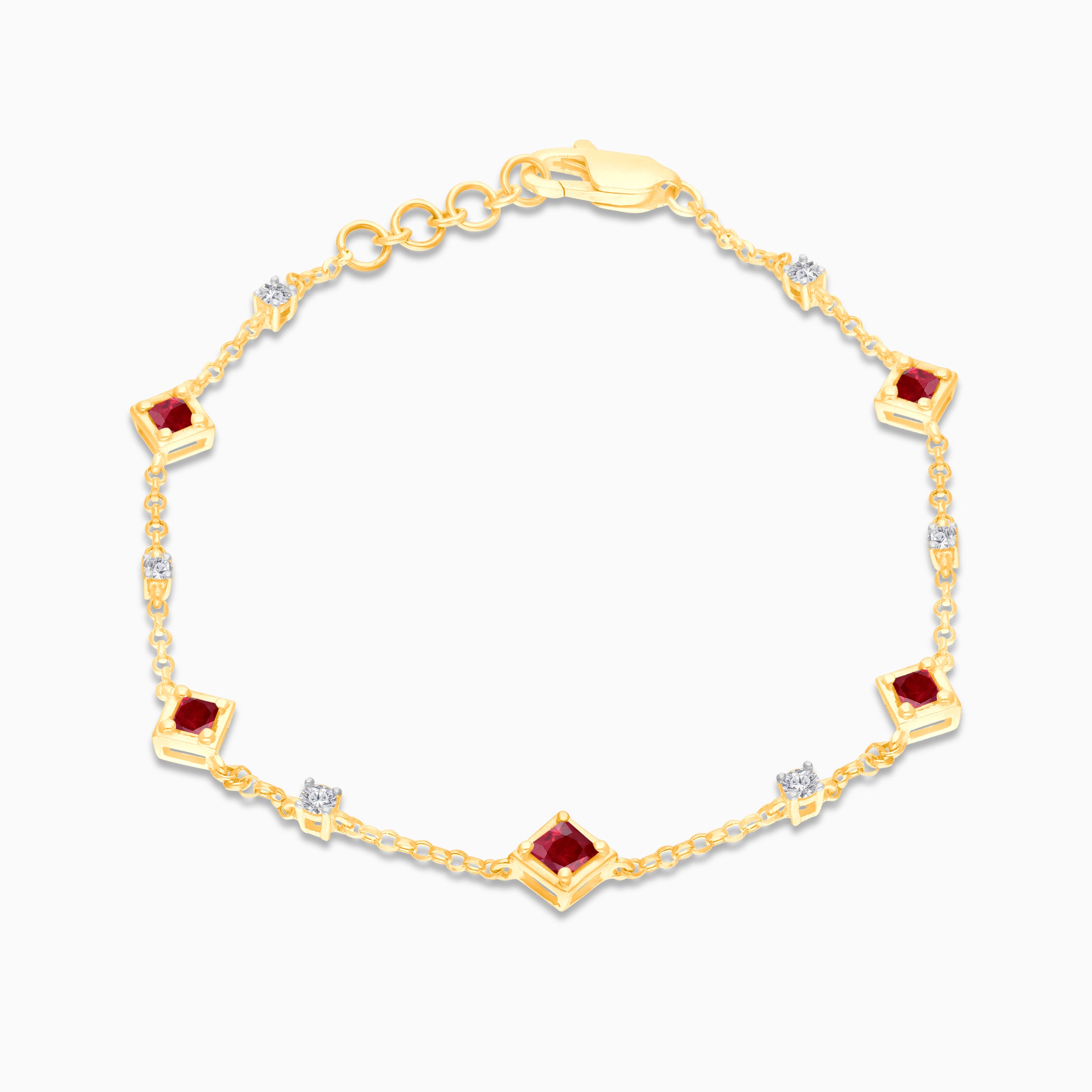 Princess Ruby & Diamond Bracelet
