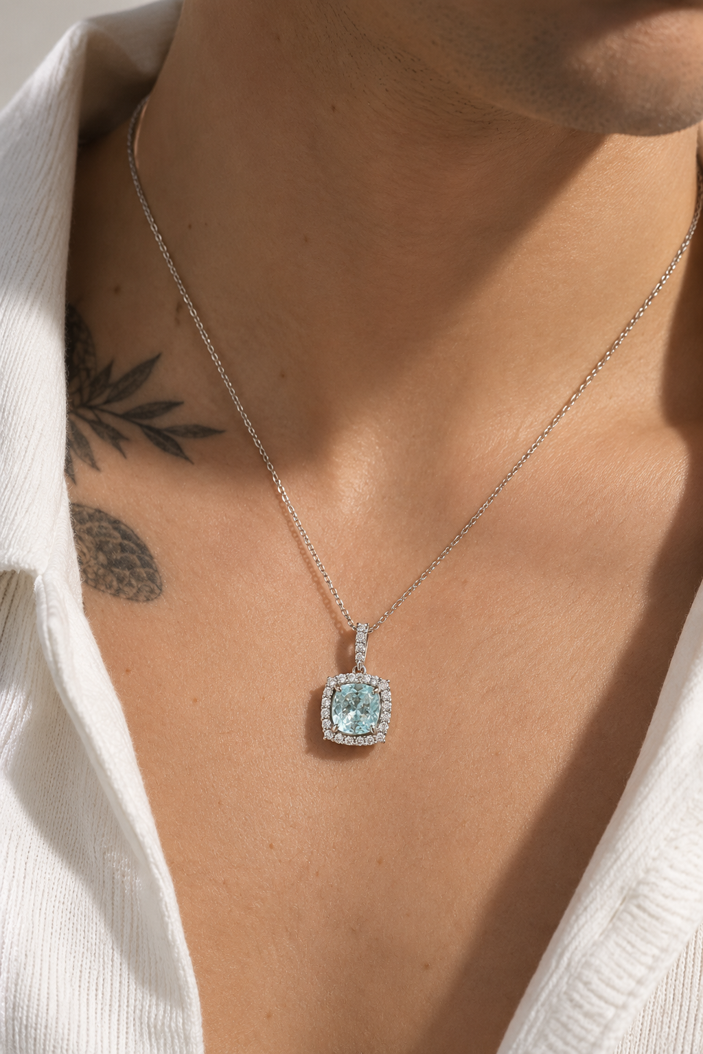 Glass Cushion Certified Paraiba Pendant
