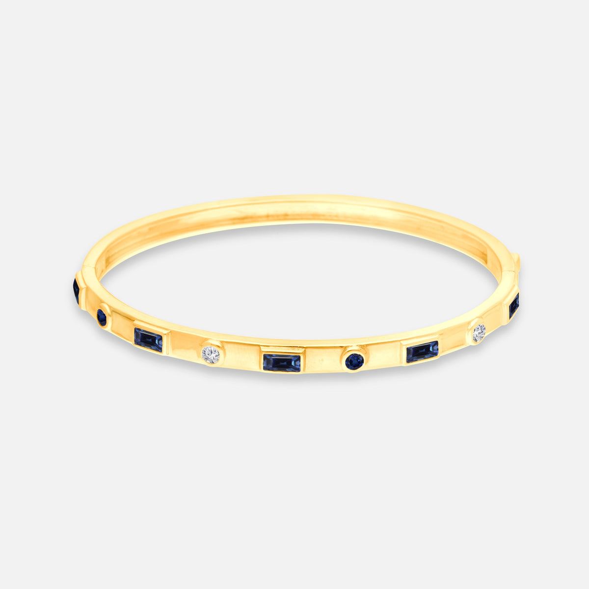 Blue Sapphire and White Diamond Bangle Blue Sapphire
