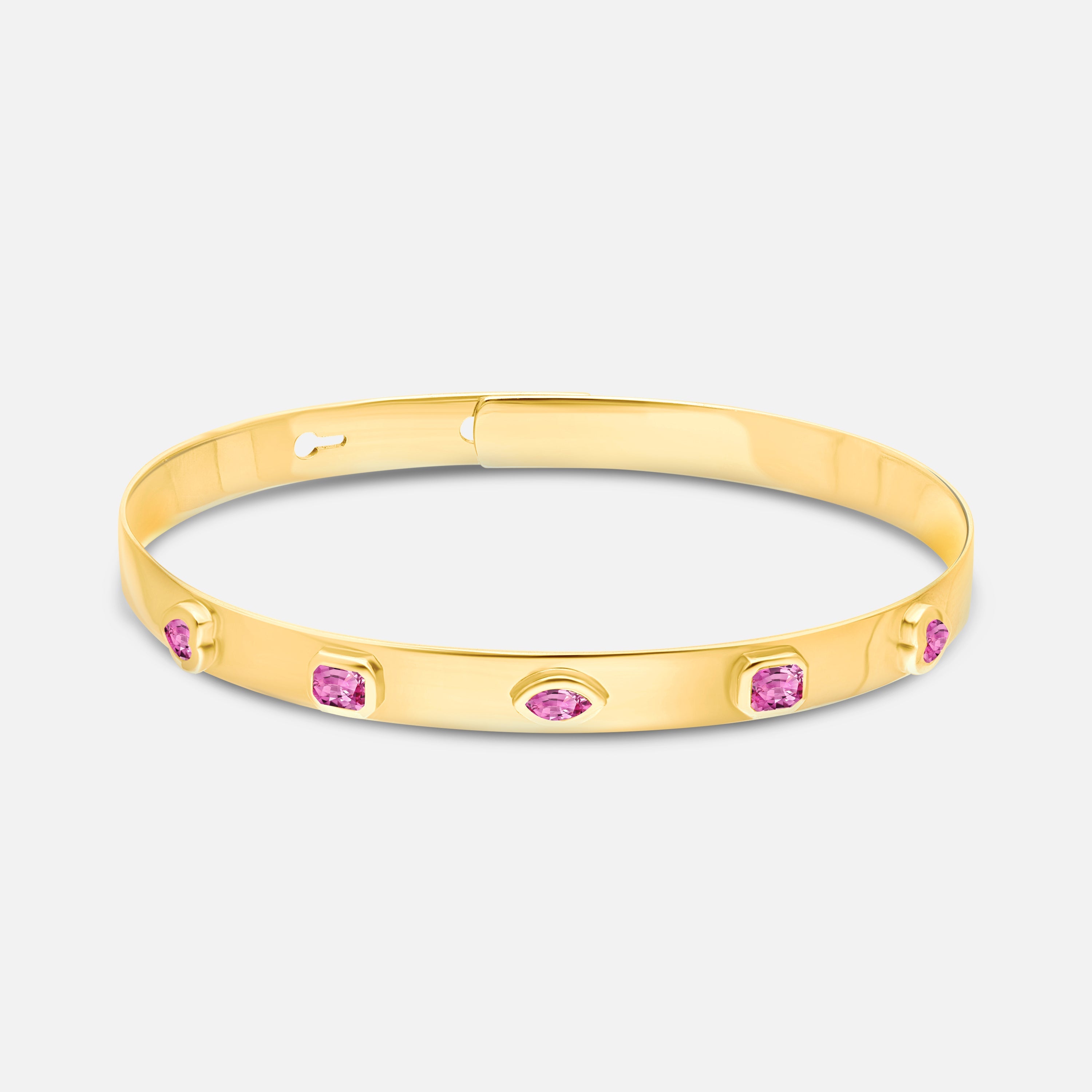 Pink Sapphire Multi Shaped Bangle Pink Sapphire