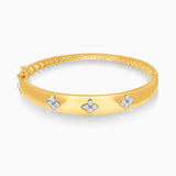 Clover White Diamond Bangle