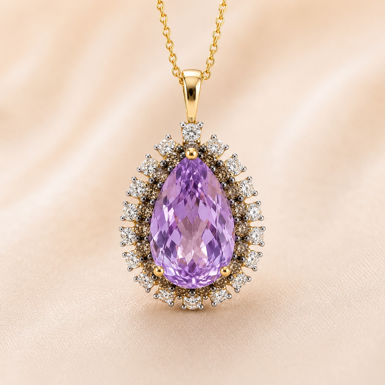 Sable Bloom Amethyst & Diamond Necklace Amethyst