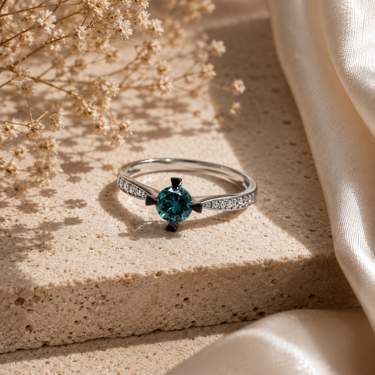 Blue Edge Diamond Ring blue diamond