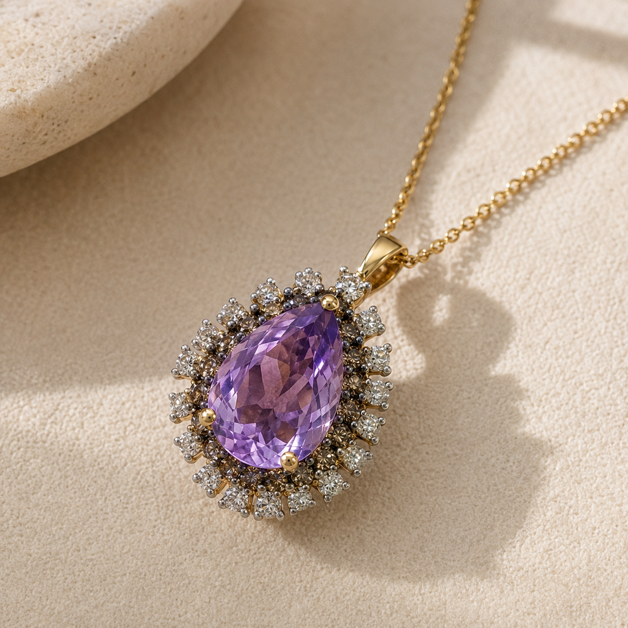 Sable Bloom Amethyst & Diamond Necklace Amethyst