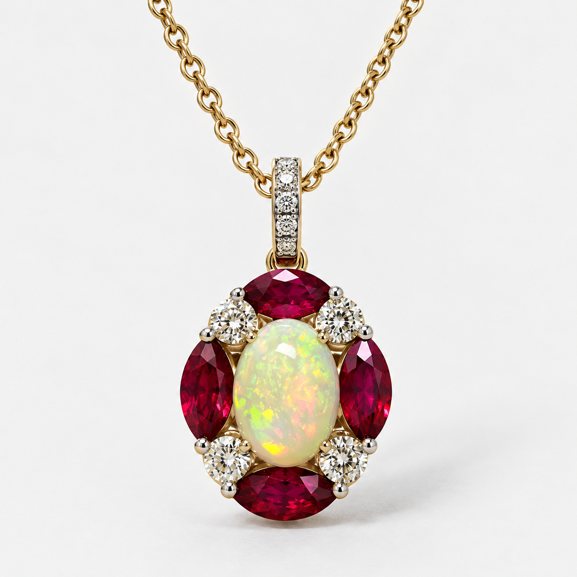 Radiant Ruby Opal Necklace
