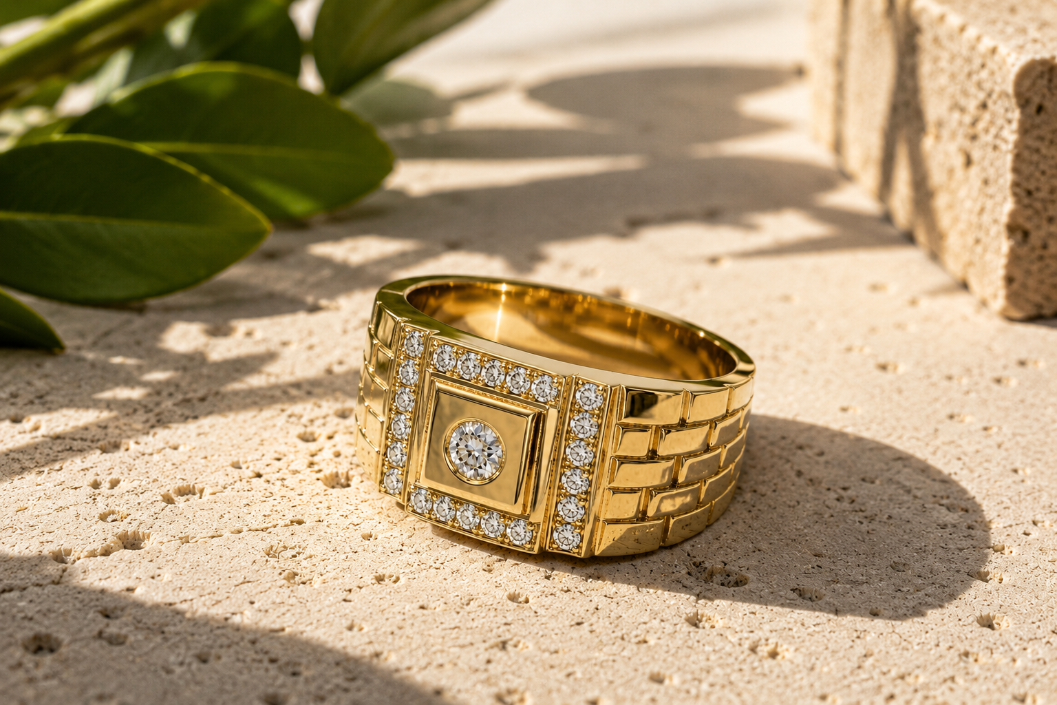 Timepiece Mens Diamond Ring