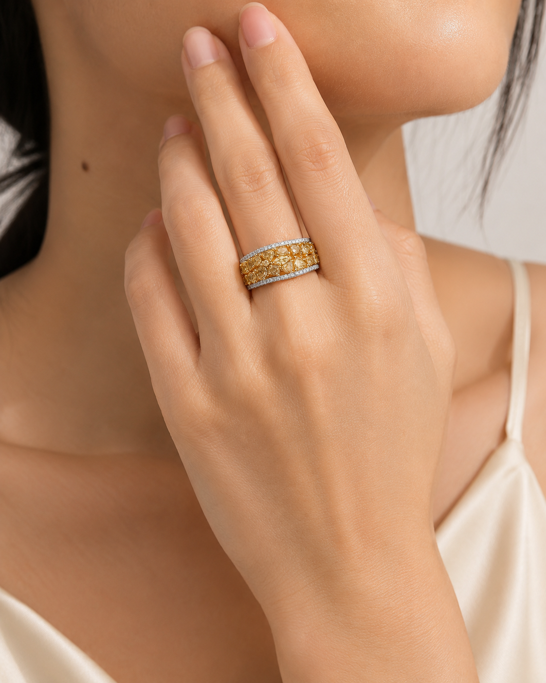 Multi Shaped Yellow Diamond Ring Yellow Diamond