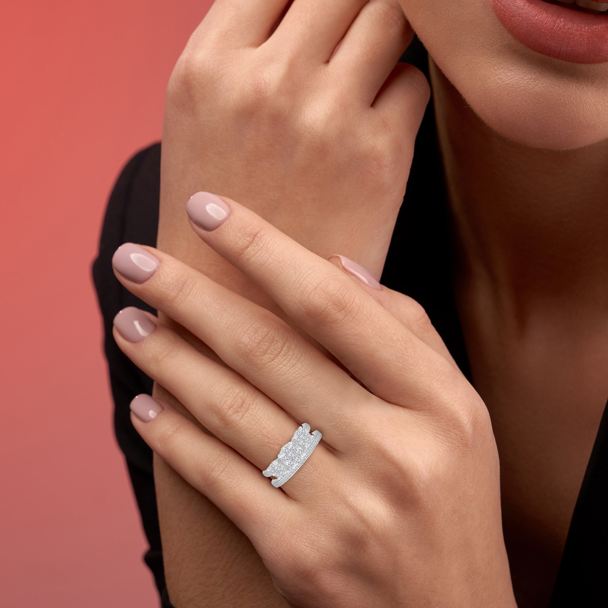 Cluster Diamond Ring Set